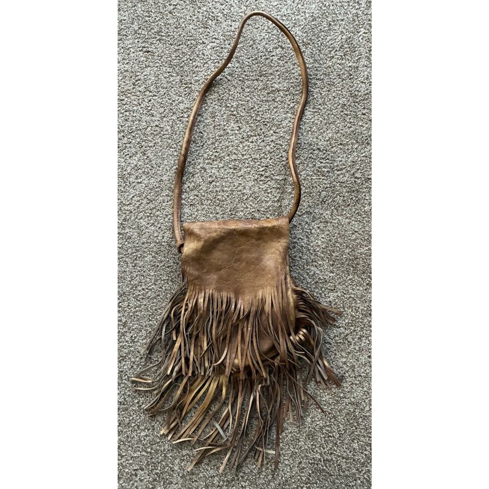 POL Genuine LEATHER Fringe Crossbody Purse Bag3 - Brown